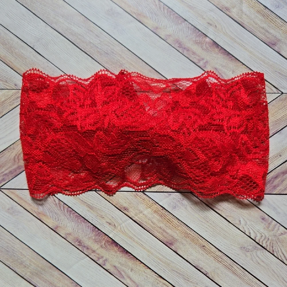 Kids Lace Bowknot Red White Headbands Elastic Bow Headwrap Girls Hairband